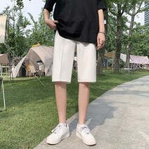 남성용 정장 반바지 와이드 일자 5부 팬츠