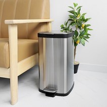무소음 클로징 밀폐커버 고급스텐 사각페달휴지통 20L, 상세페이지 참조, 상세페이지 참조
