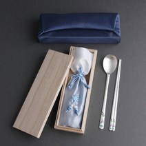 송학 칠보 특 순 은수저 99% 1벌 혼수 예단 명품 고급 결혼예물 은수저세트 부모님 퇴직자 생신 선물, 홍색+인쇄