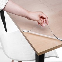 쾌청 식탁용 라운드컷 테이블 매트, 투명, 가로 60cm x 세로 60cm x 두께 2mm