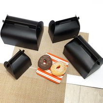 천사돌 브라운 선물상자 ( 대 중 소 ) 손잡이상자 쿠키포장상자 마카롱상자 선물포장 답례품 케이크상자 떡상자 베이커리포장, 블랙 선물상자(중), 1장