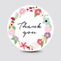 Thankyou 땡큐 감사 답례 포장 데코 스티커, 50매, J