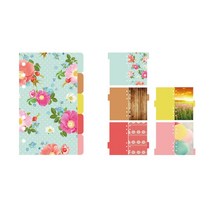 폴더 문구용품 PU 가죽 노트북 A6 바인더 DIY 플래너 8 지퍼 포켓 12 개 예산 시트 프랑스어 알파벳 스티커 2, [14] Style 5