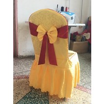의자커버 호텔 웨딩 연회장 탄성 원피스 식당 의자 커버 활 레스토랑 의자 커버 의자 커버 홈 사용자 정의, 노란색 이중 홈 플러스 스트리머