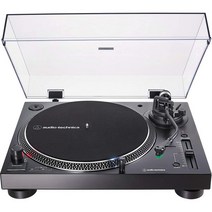 오디오테크니카 AT-LP120XUSB-BK 다이렉트 드라이브 턴테이블(아날로그 및 USB) 완전 수동 Hi-Fi 3단 속도 비닐을 디지털로 변환 안티스케이트 및 가변 피치, BLACK