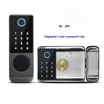 방수 지문 잠금 장치 투야 와이파이 원격 제어 블루투스 TTLock 앱 카드 디지털 코드 키리스 전자 스마트 도어락, 3.A-3