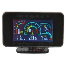 범용 4 in1 lcd 자동차 디지털 알람 게이지 오일 압력 게이지 전압계 전압 수온 연료 게이지 플라스틱 쉘, 스타일 4 in 1