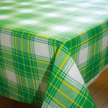 (오후 3시 이전 주문건 당일출고) PVC 코팅 방수 식탁보(1롤), 1롤(120cm×25M), 녹체크(PTS1030)