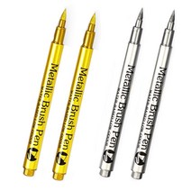 은분페인트 금속 펜 골드 실버 에폭시 수지 금형 드로잉 아크릴 페인트 DIY 실리콘 하이라이트 영구 컬러 마커, 6.GoldSliver4pcs