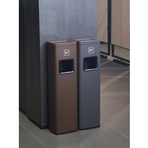 재떨이쓰레기통 호텔 상업용 식당 레스토랑 흡연실 미니 대형 스테인레스 스틸 수직 8L 12L 15L 휴지통, I (재떨이 + 쓰레기통)