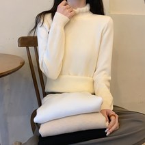 추동 슬림 반폴라 일체형 밍크 퍼 도톰 이너 니트 이너 니트 레깅스 여