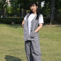 생활한복MZ언니 봄 가을 생활한복 개량한복 법복 절복 조끼 바지 회색