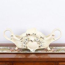 [ 파격 ] 이태리 수입 도자기 손다 카포디몬테 담을 수 있는 크림색 양손 수반 - 세라믹손다 -