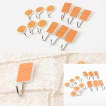 접착식 미니 행거 6개입 사각 벽부형옷걸이 벽이붙이는고리 현관마스크걸이