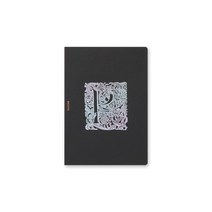 plotter 플로터 5주년한정 플로터 실버 P스탬핑 크로키 노트 80매 A5 사이즈, 블랙  은박 + A5