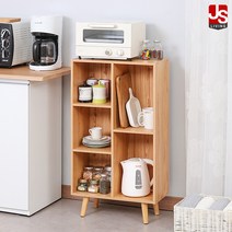JS리빙 원목 렌지 밥통 정리대 주방 가구 전자 레인지 선반 5단 50*24*92 우드 테라 WDFQWf_254.DFW-넓은 수납형 디자인-WOGJA-0295OASJG, 테라 렌지대-원목