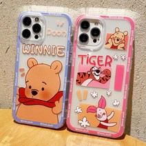 사은품/갤럭시 S22 S21 S20 노트20시리즈 전기종 곰돌이 호랑이 캐릭터 귀여운 일러스트 패턴 디자인 투명 실리콘 범퍼 케이스