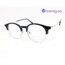 트랜디온 하금테 블랙/실버 가벼운 하금안경테 R80OC