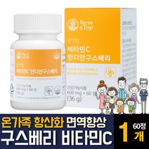 인디안구스베리 비타민C 씨 100% 과일로 만든 천연비타민C 미강 치커리 추출물분말가루 효능 추천, 60정  / 1개