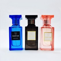 향기에반하다 스퀘어 블랙 블루 레드 Ttype 향수공병 50ml 클램프 스프레이 유리 글라스 퍼퓸 용기 DIY, 스퀘어 Ttype 향수공병 50ml-레드