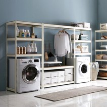 스피드랙 조립식 세탁기 선반 1200x600x1800 3단, 블랙(MDF합판):1200x600x1800 3