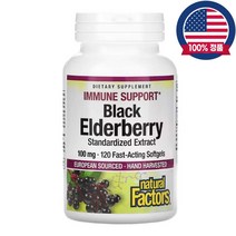 네추럴팩터스 블랙엘더베리추출물 100mg 안토시아니딘, 100mg 120캡슐, 1개