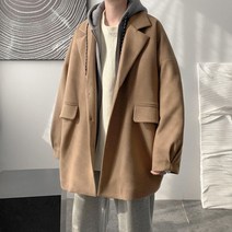 고급스런 모직 남성 맥코트 트렌치 후드 점퍼 다양한 연출