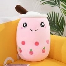 캐릭터 인형 쿠션 바디필로우 25-50cm kawaii boba 우유 차 플러시 장난감 베개 만화 우유 차 컵 플러시 인형 쿠션 부드러운 인형 귀여운 인형 소녀 생일 선물, 25cm, 핑크 서클 눈