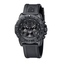 Luminox 네이비 씰 블랙아웃 XS.3081.BO.F 남성용 시계 44mm - 밀리터리 다이빙 시계 블랙 날짜 기능 크로노그래프 200m 방수 블랙. 크로노그래프