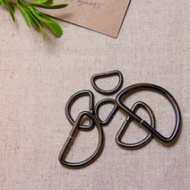 헤세드 국내제작] 블랙실버 흑니켈 디링 D링 금속부자재 (4p), 블랙실버13mm