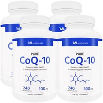 [미국빠른직구] 마이라이프 내추럴스 퓨어 코큐텐 100mg 240 야채캡슐 4병, 240정, 4개