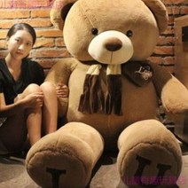 대형 곰 인형 수면 애착 쿠션 여친 생일 선물, 아이유 브라운-심플 머플러, 스트레이트 1.2m 직각 1.6m [뚱뚱한 버전】