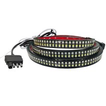 UWDESY LED 테일게이트 라이트 바 스트립 2열 152.4cm(60인치) 540 트럭 레드 브레이크화이트 리버스앰버 순차 터닝 신호 스트로브 조명 후미등 픽업 트레일러 SUV, 60in(540LEDs)