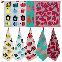 북유럽풍 일러스트 주방행주 35cm x 35cm, 쇼핑백 옐로우, 1개