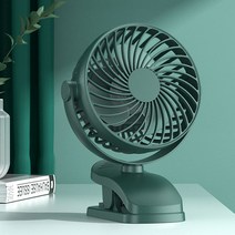 Mini Fan 충전식 커네틱 클립형 무소음 휴대용선풍기 미니, 그린
