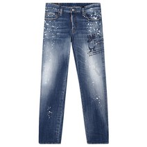 DSQUARED2 베어 프린팅 화이트페인팅 슬림 진