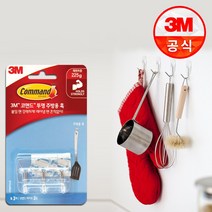 3M 코맨드 투명 주방용 훅 1개(3입) 국자걸이/벽걸이, 단품