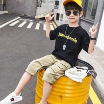 [당일발송]주니유니 주니어 남아상하복 블랙티카고바지셋 주니어상하복 형제옷 아들옷