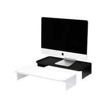 리템 모니터 받침대 1단 선반 거치대 키보드 보관, 화이트