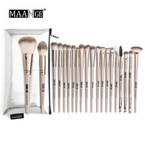 make up brush 붓 메이크업 MAANGE-메이크업 브러쉬 세트 내추럴 헤어 파운데이션 파우더 아이섀도우 메이, 한개옵션1, 03 20pcs with bag-C