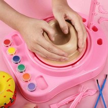어린이 도예 장난감 물레 기계 찰흙 점토 DIY, 파란색 찰흙 2봉지 포함