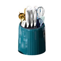 HONGKANG 주방 다기능 일체형 수납 칼 수저 보관함, 그린