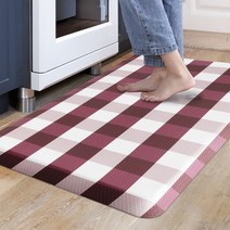 카바펫 플로어 쿠션드 키친 컴포트 워터프루프 넌 슬립 PVC발매트, Burgundy + White