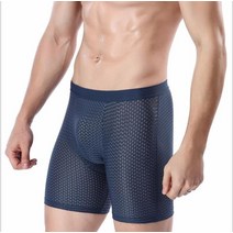 손세차4팩 남성 반바지 아이스 실크 편안한 통기성 메쉬 긴 다리 브리프 비스코스 속옷 이너웨어 선물, 02 파란, 02 파란_02 XL_01 4pcs