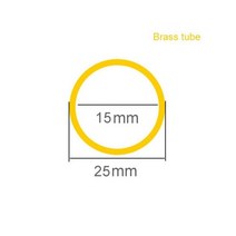 H62 황동 튜브 모세관 중공 로드 파이프 외경 25mm 내경 24mm 23mm 22mm 21mm 19mm 15mm, OD25 ID15, 500mm