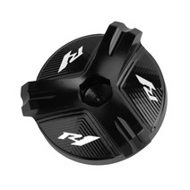 실내 튜닝 차량 몰딩 스티커 인테리어 오토바이 CNC 엔진 오일 필러 캡 플러그 커버 야마하 YZF R1 1998-2, 01 R1 Black