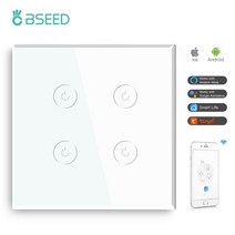 와이파이보일러 조절기 난방 절약 스마트 어플 무선 Bseed Wifi 1/2/3 Gang 1Way 스위치 라이트 터치 크리스탈 유리 패널 Tuya Google Alexa 라이프와, [10] White 2 Gang, [01] EU 표준