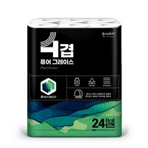 한예지 4겹 퓨어그레이스 화장지 30m 24롤 1팩 휴지, 단품