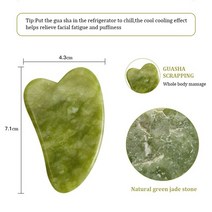 하트괄사 유기괄사 2 in 1 Natural Jade Stone Gua Sha 스크래핑 턱 리프팅 GuaSha 마사지 스킨 레 쥬 베 네이션 Gouasha Scraper Tool, 02 1 green