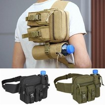 이지큅 등산 작업용 물병 힙색 가방, 브라운